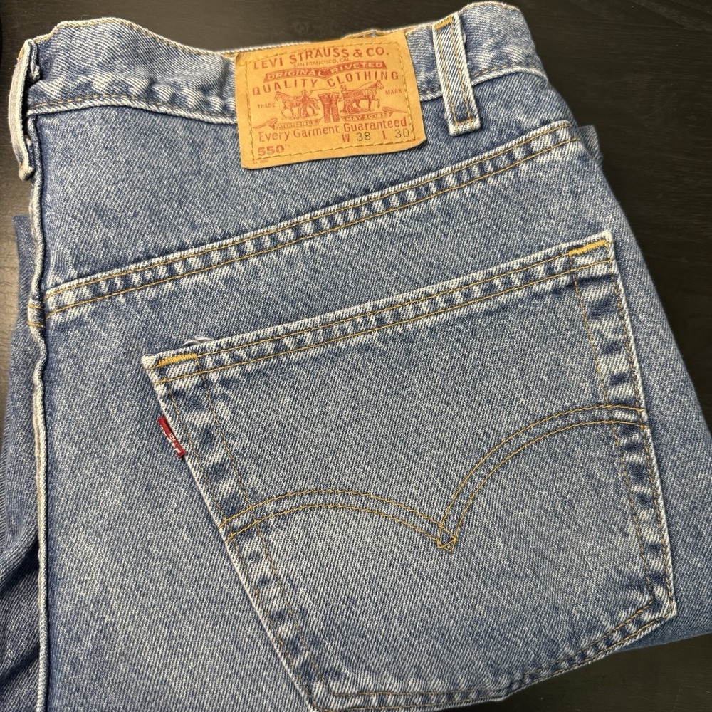 Vintage Levis 550 Jeans 38x30 Fit 37x30 Red Tab Denim 100% Cotton USA Y2K Relax
